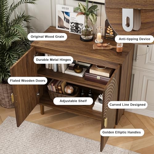 Sideboard Buffet Cabinet with Storage,Sideboard Buffet with Doors and Adjusta...