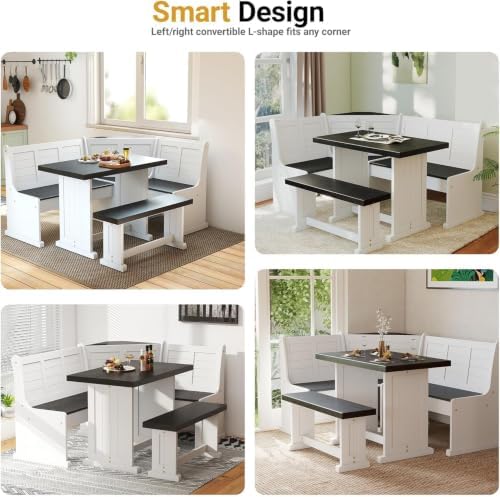 ENOR Breakfast Nook Table Set,Kitchen Corner Table Set for Dining Room