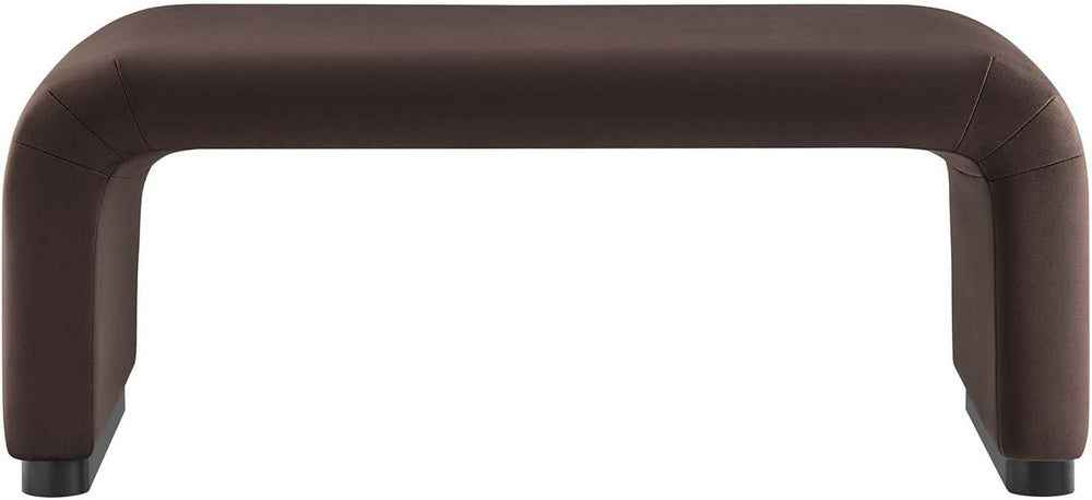 Modway EEI-6735-BLK-CHB Koda Performance Velvet Waterfall Ottoman, Black Choc...