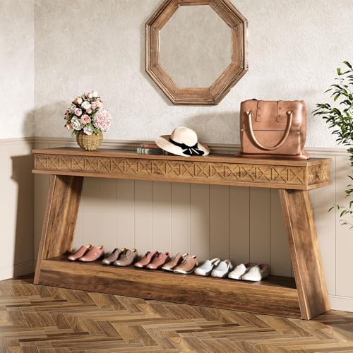 Tribesigns 70.9 Inch Extra Long Console Table for Entryway, 2-Tier | Narrow S...