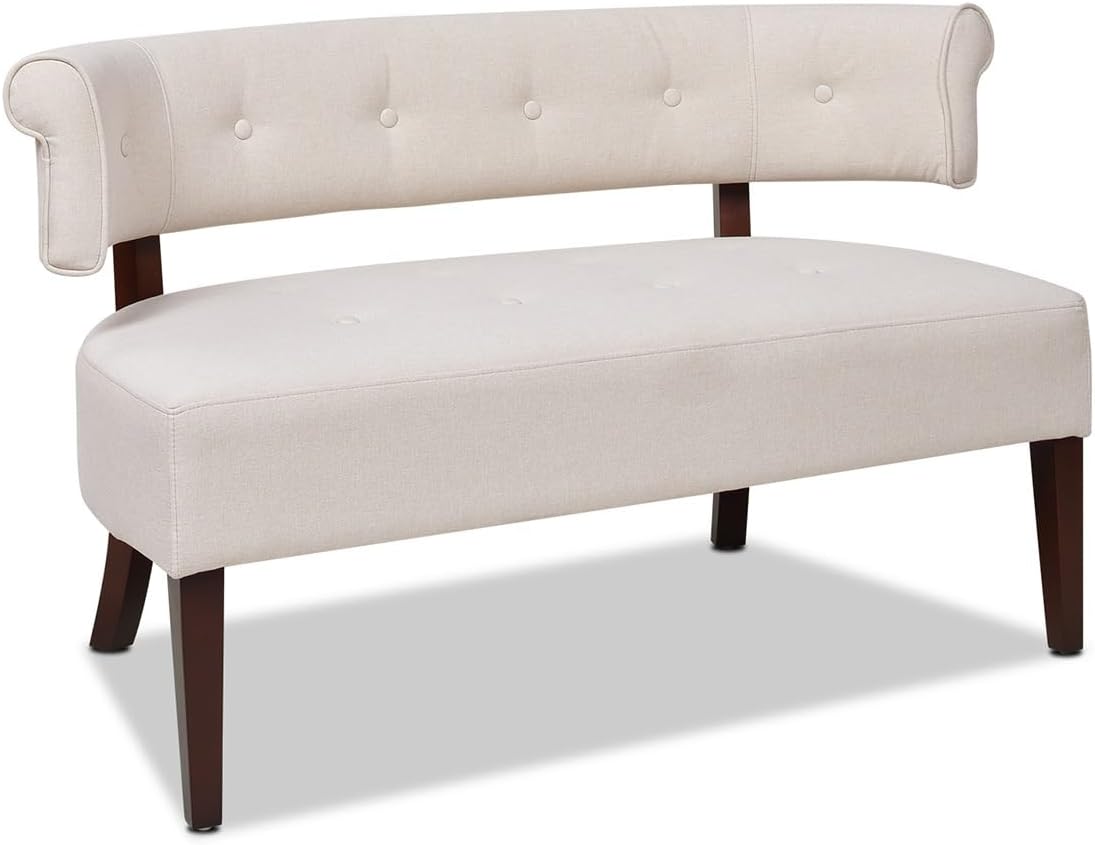 Jennifer Taylor Home Jared Roll Arm Tufted Bench Settee with Back