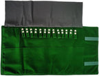 Premium Jewelry Roll Organizer for 16 Necklaces 55cm x 29cm Metal Snap & Velcro Closure - Ideal for Travel and Storage (Green)