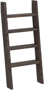KIAYACI 4-Tier Blanket Ladder Shelves Farmhouse Decorative Ladder Wood Shelves Quilt Rack Wood Ladder Blanket Ladder for The Living Room Boho Shelf Decor(Vintage Walnut, 48" x 22")