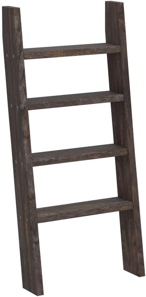 KIAYACI 4-Tier Blanket Ladder Shelves Farmhouse Decorative Ladder Wood Shelves Quilt Rack Wood Ladder Blanket Ladder for The Living Room Boho Shelf Decor(Vintage Walnut, 48" x 22")