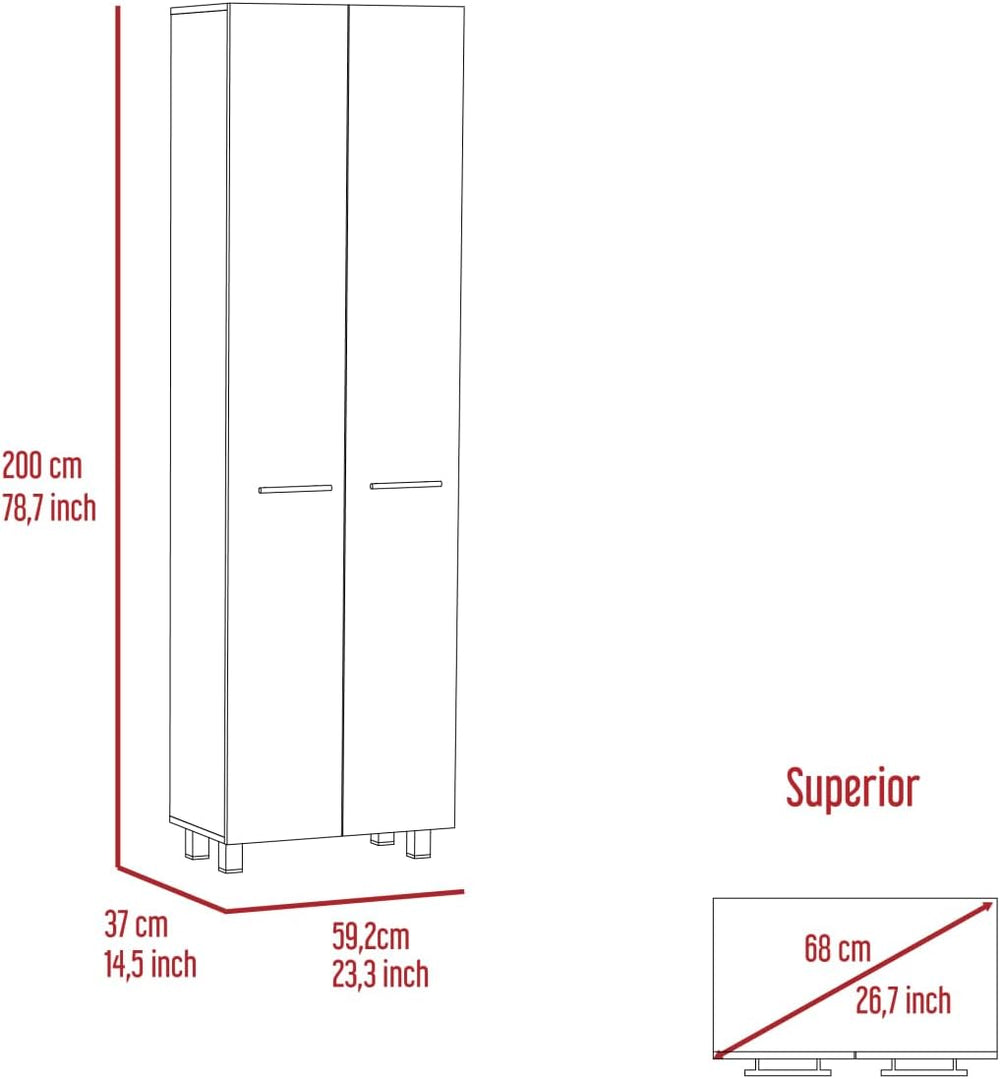 Baleare Pantry Cabinet, Ample Storage, 5 Shelves, White