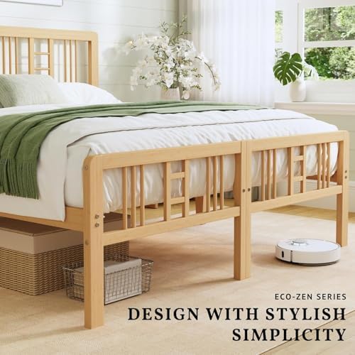 ZIYOO 10 Inch King Bamboo Bed Frame with Headboard, Modern Minimalist