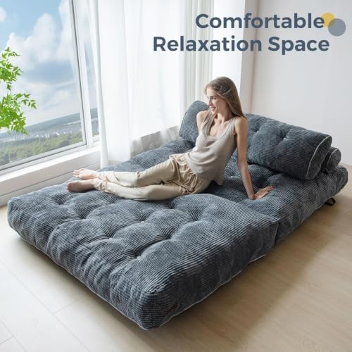 MAXYOYO Folding Sofa Bed, Convertible Chair Bed with Pillow | Foldable Couch ...