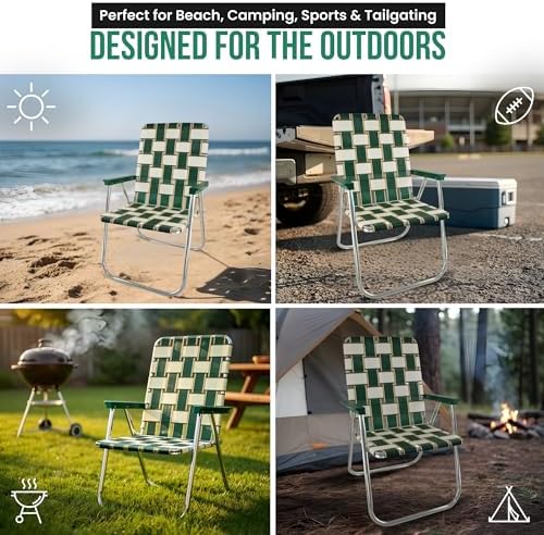 Lawn Chair USA Folding Aluminum Outdoor Patio Lawn Chair | Heavy-Duty Webbed ...