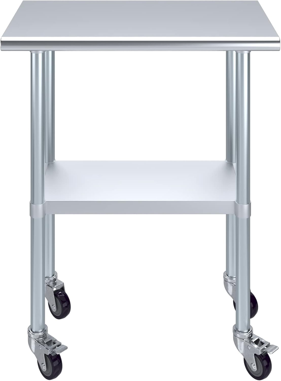 AmGood 30" Long x 18" Deep Stainless Steel Table with Casters