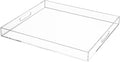 Clear Rectangular 18x20 Inches Acrylic Ottoman Tray Decorative Serving Tray with Cutout Handles Organizer Tray on Coffee Table Countertop Big Breakfast Bed Tray Living Room Appetizer Serving Food