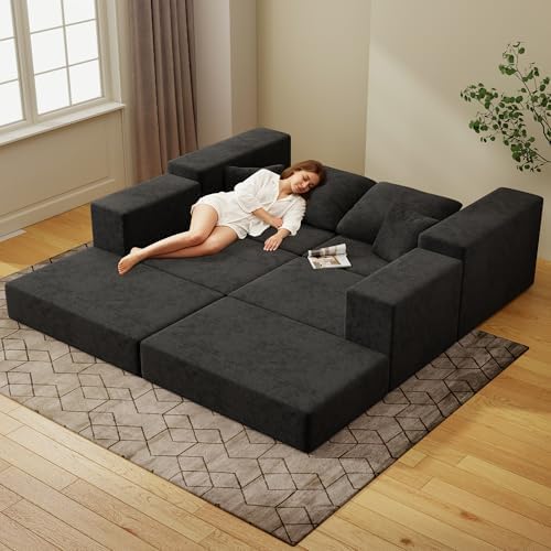 Cloud Modular Sectional Sofa, Comfy Couch for Living Room, Modern L-Shaped Co...