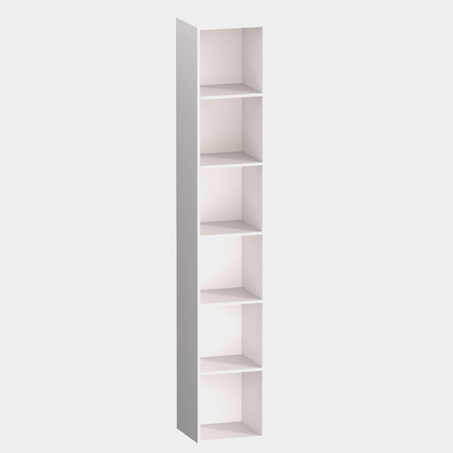 6 Cube Storage Organizer, 6 Tier Vertical Cube Bookcase Freestanding Storage Display Organizer for Home Office, Six Cubes Open Shelf Bookshelf (White, 6 Cube)