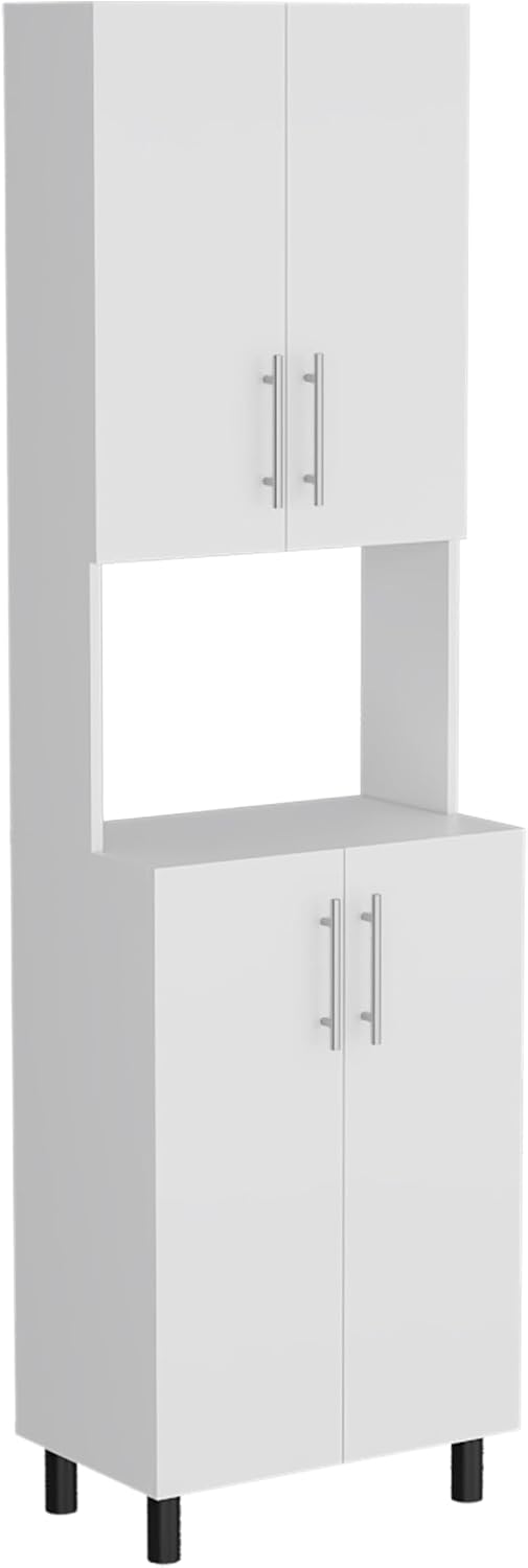 DEPOT E-SHOP 22" Olivet Kitchen Pantry, 4 Doors, 4Shelves, White - Kitch...