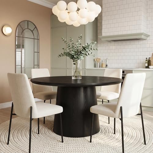 LITTLE TREE 47.24 Inches Round Dining Table, Modern Wooden Kitchen Table with...