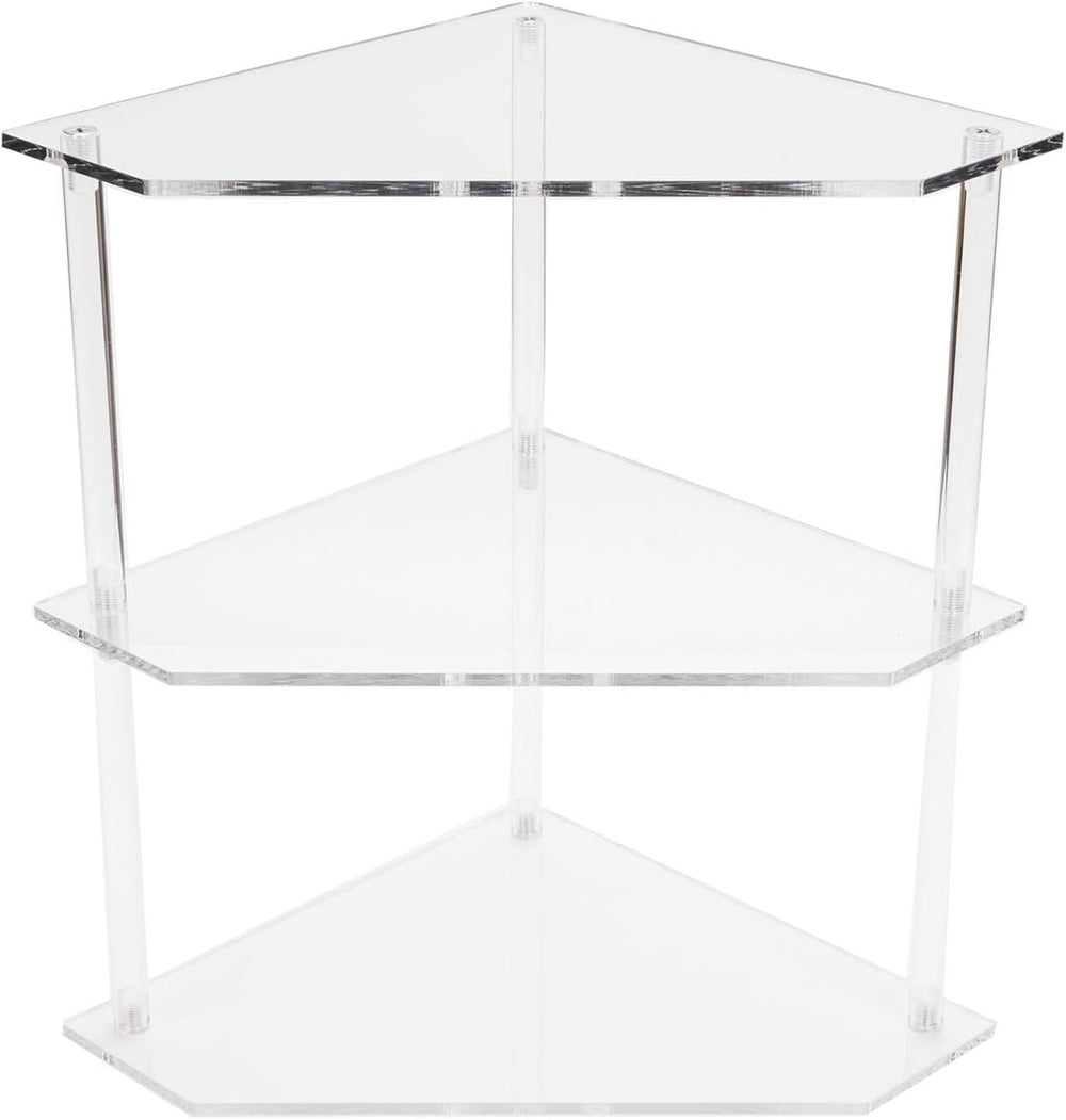 Acrylic Corner Side Table, 3 Tier Triangular End Table, Small Side for Living...