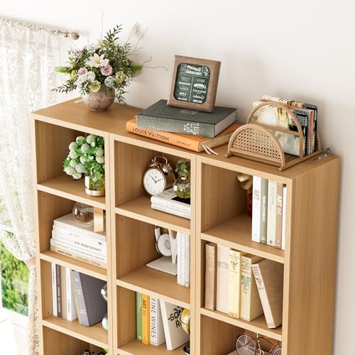 FOTOSOK Bookshelf Bookcase 8-Tier Narrow Bookshelf Tall CD Media Tower Rack