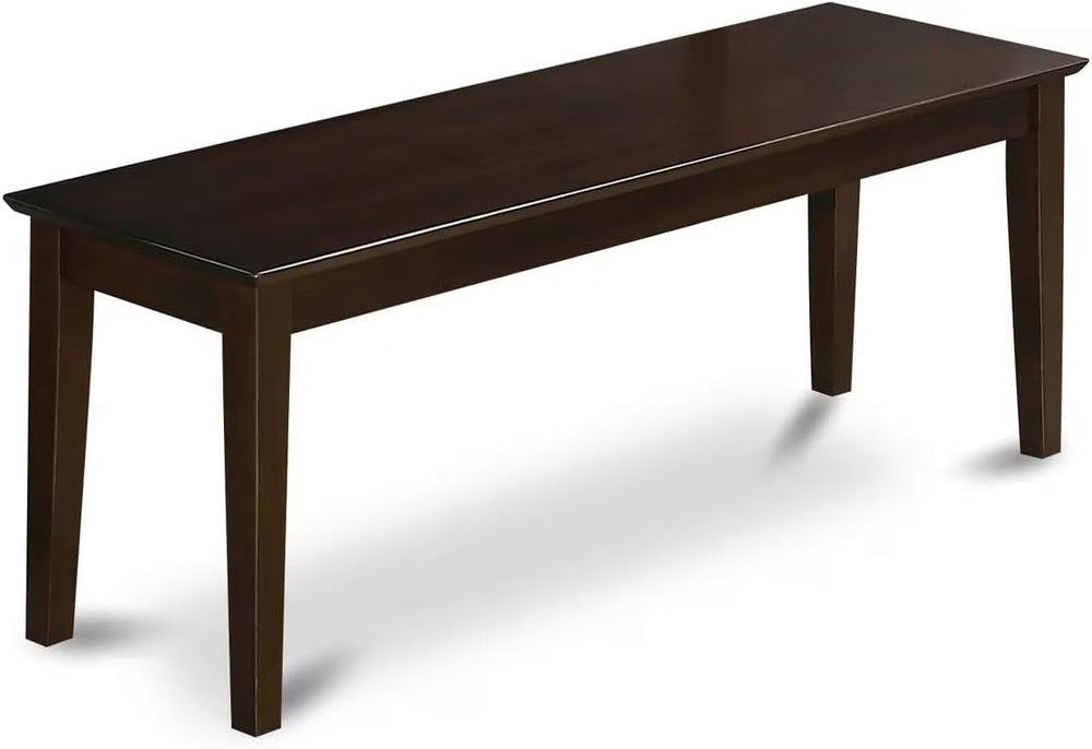 East West Furniture Capri 18" Traditional Wood Bench in Cappuccino