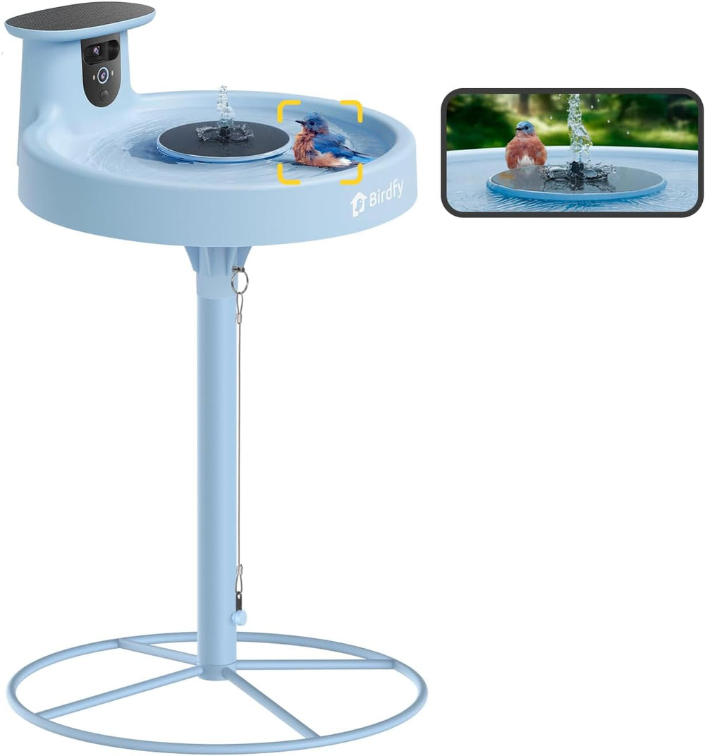 Birdfy Smart Bird Bath with Camera, Solar Powered, Dual-Lens 2K AI Camera