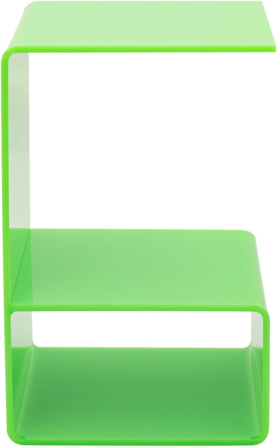 Acrylic Side Table, 21.6" C Shaped End Table, Free Standing Storage Tabl...