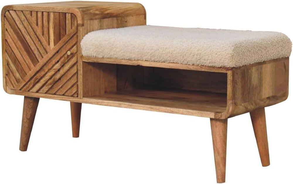 Furniture Solid Wood Boucle Carved Telephone Table