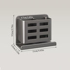 Grey Wall-Mounted Toothbrush Holder, Aluminum Material Shower Shaver Storage Rack, No Drilling Required, Removable Toothpaste Storage Rack
