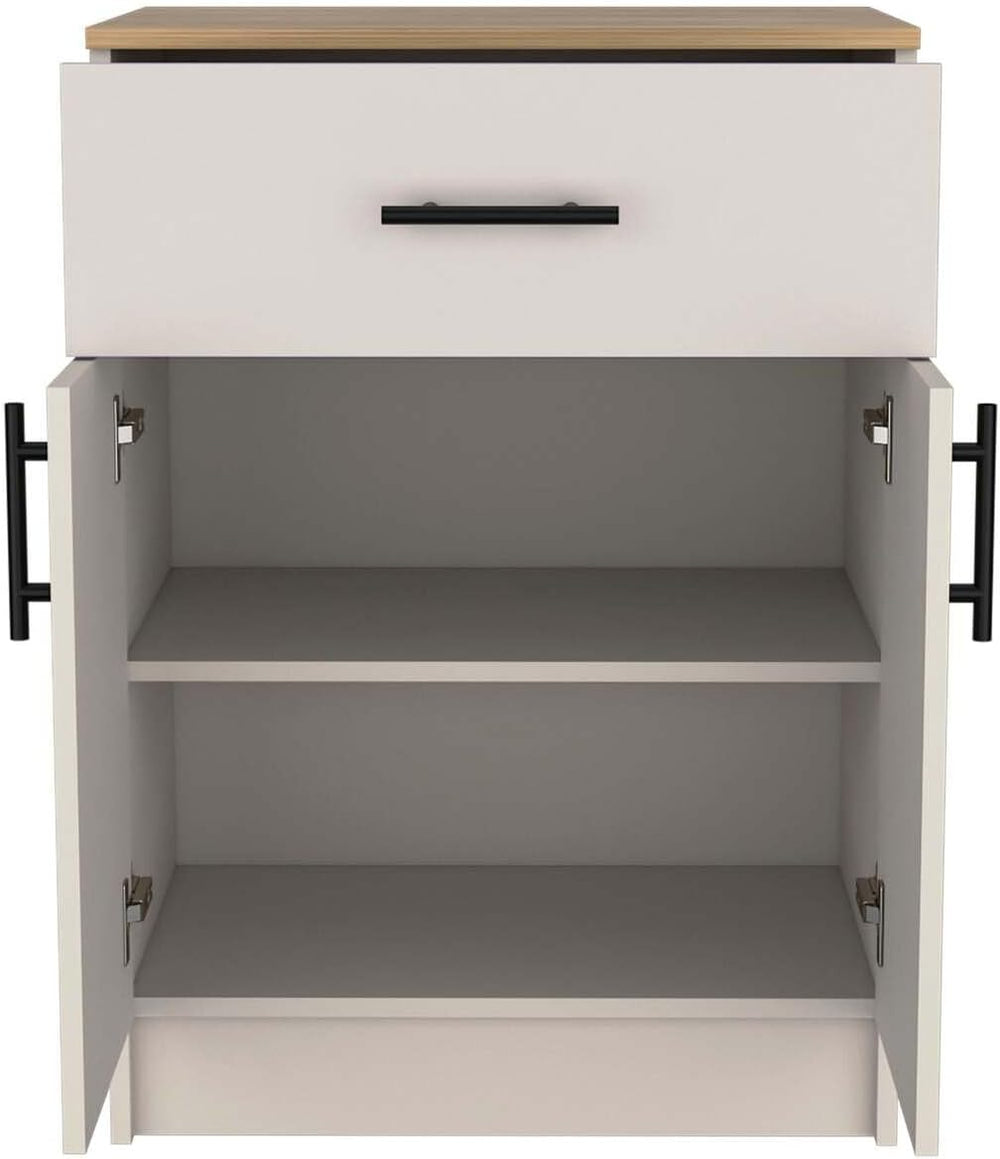Tuhome Mayorca Pantry Cabinet, 33.5" Tall Kitchen Storage Cabinet with D...