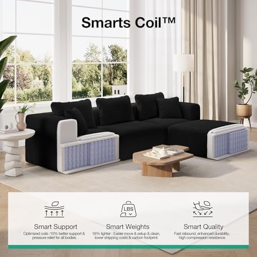 Novilla Modular Sectional Sofa, Modern Cloud Sectional Couch with Smarts Coil...