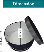 Sarah's Hat Boxes Classic Black/Gray Hat Box – 11" x 5.5" (Dia. x Ht.) Handmade in USA – Odorless Non-Toxic Adhesive, Cording Handle – Premium Storage for Hats & Accessories