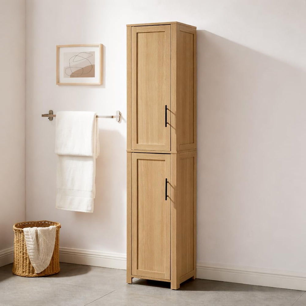 Crosley Furniture Savannah Linen Storage Cabinet, Laundry Room, Bathroom Orga...