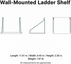 Maximize Vertical Space with Wall-Mounted Ladder Shelf, Paper-Based Composite Storage Unit for Bedroom or Living Area, White Finish (1 Piece)