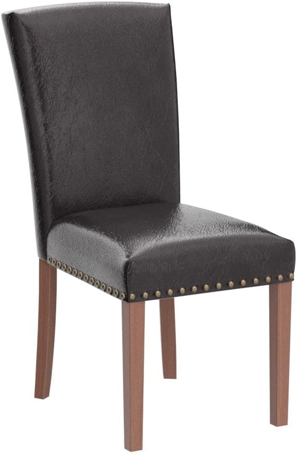 COLAMY Upholstered Parsons Dining Chairs Set of 4, PU Leather Dining Room Kit...