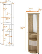 Storage Cabinet 2-Shelf Corner Wine Cabinet with Glass Rack, Tall Pantry Sideboard for Living Room Kitchen,for Kitchen Home