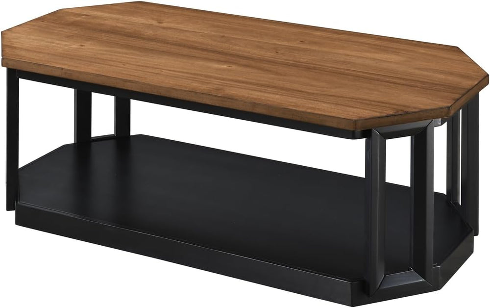 New Classic Furniture Decker 3-Piece Wood Occasional Table Set in Black/Brown