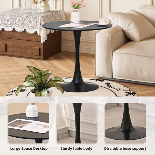 31.5" Small Round Kitchen Table Set for 2 with Velvet Upholstered Chairs