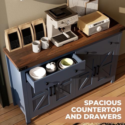 VVFLU 55'' Buffet Cabinet with Storage, Farmhouse Kitchen Storage Cab...