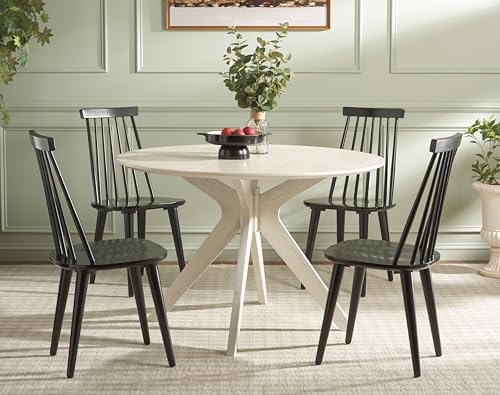 SAFAVIEH Burris Wood Accent Chair Set of 2, 17.7" Seat Black AMH8511A