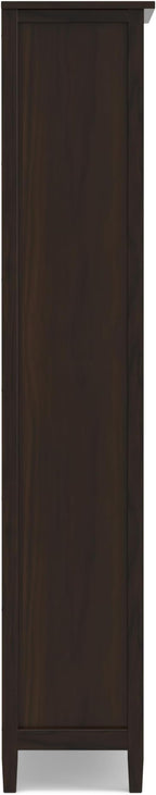 SIMPLIHOME Warm Shaker Bookcase - 72 inch Tall 5-Shelf Solid Wood Bookshelf in Tobacco Brown, Transitional Storage for Living Room, Study Room or Office with Adjustable Shelves and Tapered Legs