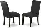 East West Furniture AMDA5-BCH-C 5 Piece Dining Room Table Set Includes a Round Kitchen Table with Pedestal and 4 Linen Fabric Upholstered Dining Chairs, 36x36 Inch, Black & Cherry