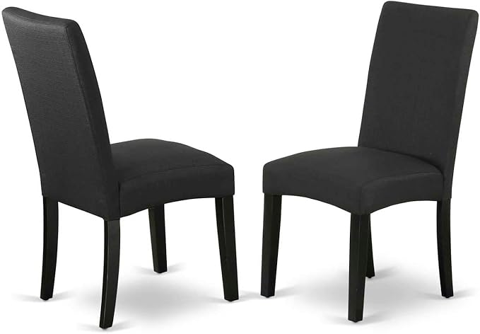 East West Furniture AMDA3-BCH-C 3 Piece Kitchen Table Set for Small Spaces Contains a Round Dining Room Table with Pedestal and 2 Linen Fabric Upholstered Chairs, 36x36 Inch, Black & Cherry