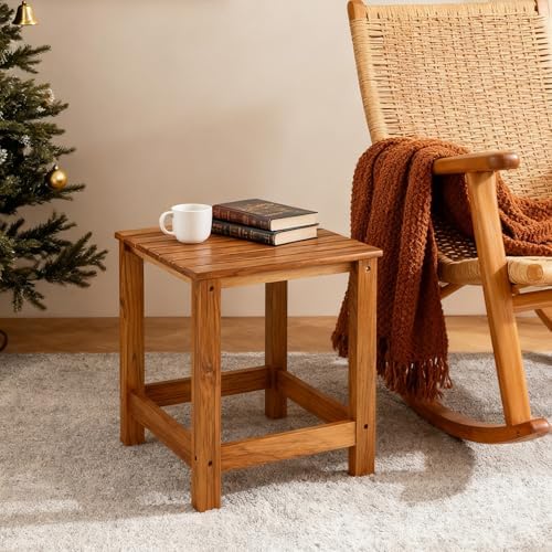 Utoplike Teak Outdoor Side Table for Patio, Adirondack Sides Tables