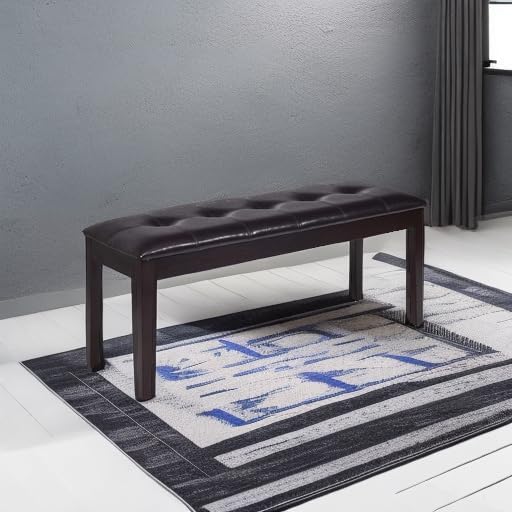 Giantex Dining Room Bench, Traditional Upholstered Table Benches, Hallway PU ...