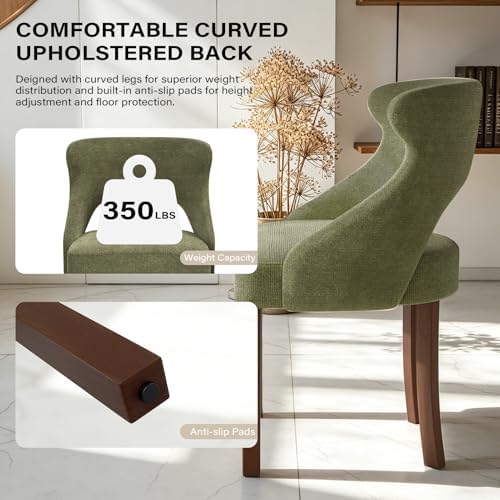 Wooden Dining Chairs Set of 4,Modern Fabric Upholstered Dining Room Chair Kit...
