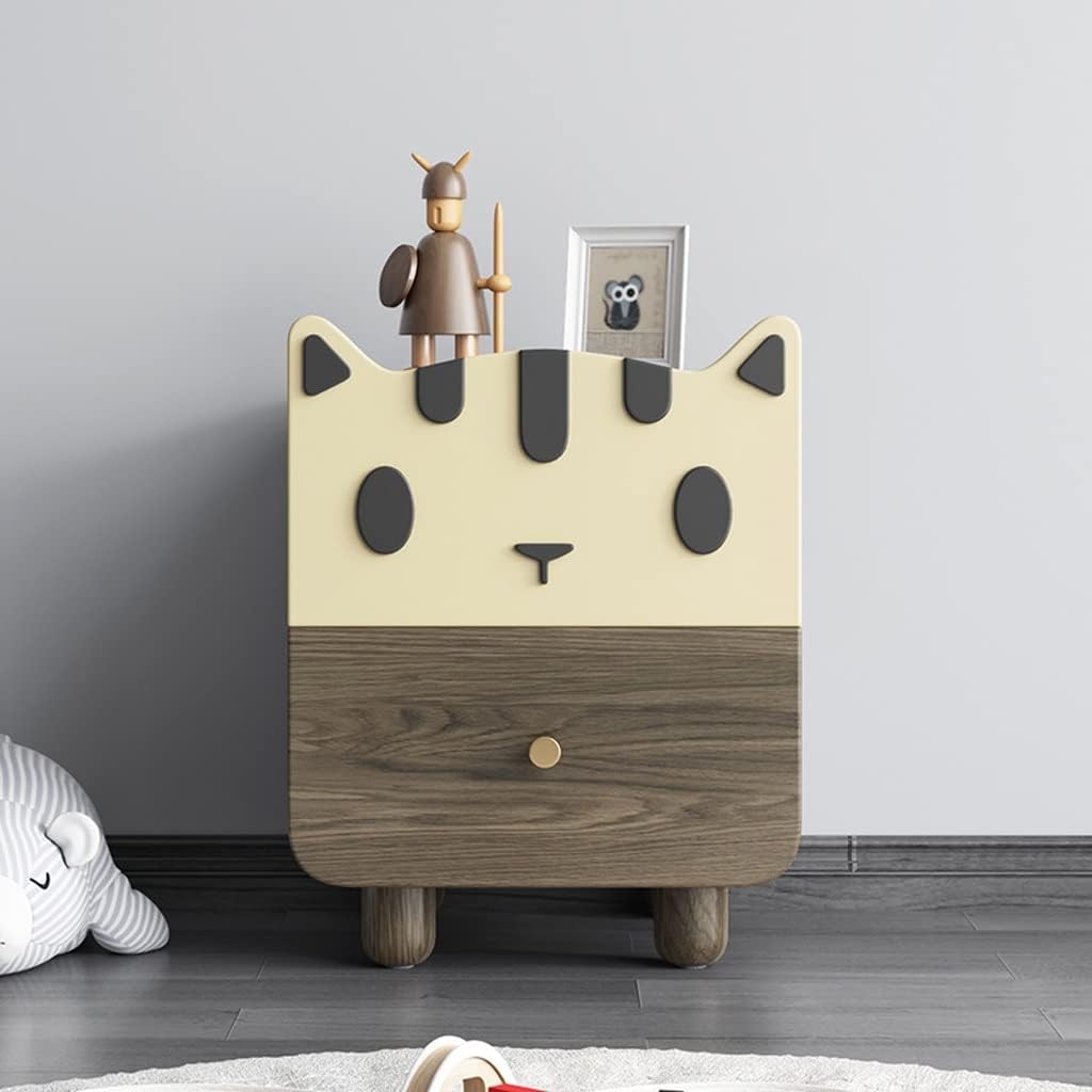 Bedside Cabinets Children's Bedside Table Wood Legs Simple Boy Girl Small Cabinet Bedside Storage Locker for Bedroom Nursery Children's Room Bed Side Tables
