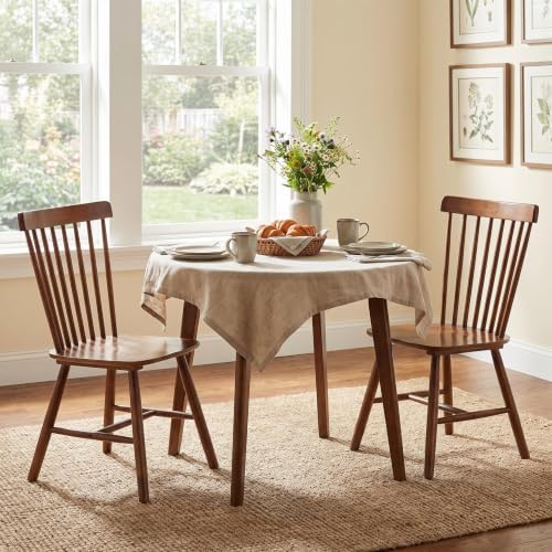Windsor Dining Chairs Set of 6, Spindle Back Wooden Chairs