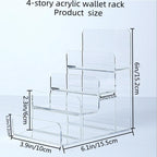 Acrylic Wallet Display Stand Purse Handbag Organizer, Clear Jewelry Riser Display Stand Purse Display Rack, Acrylic Display Shelf for Cosmetic Perfume Jewelry Sunglasses Handbag (2 PCS-4 Tier)