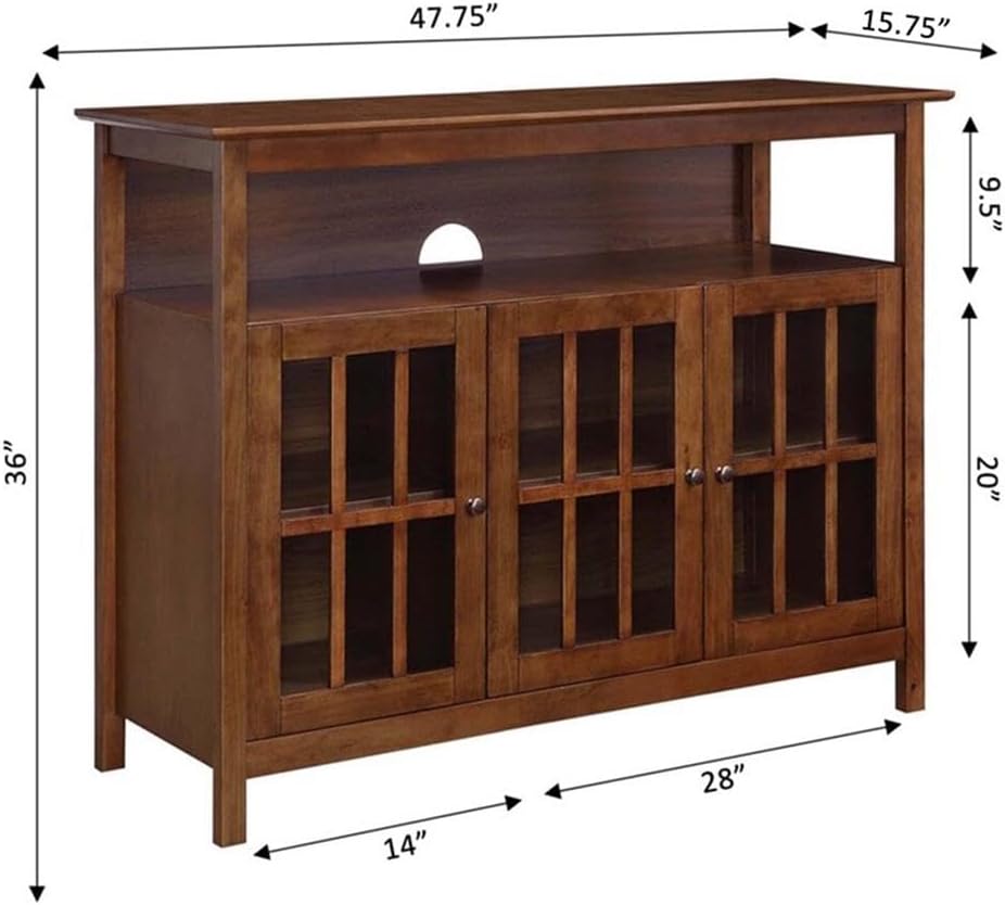 Convenience Concepts Big Sur Deluxe TV Stand with Storage Cabinets and Shelf ...