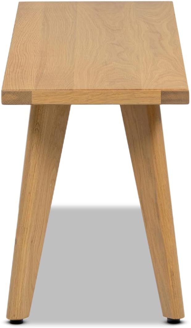 Red Oak Wood Bench, 41.5" Solid Oak Bench for Dining, Entryway & Bed...