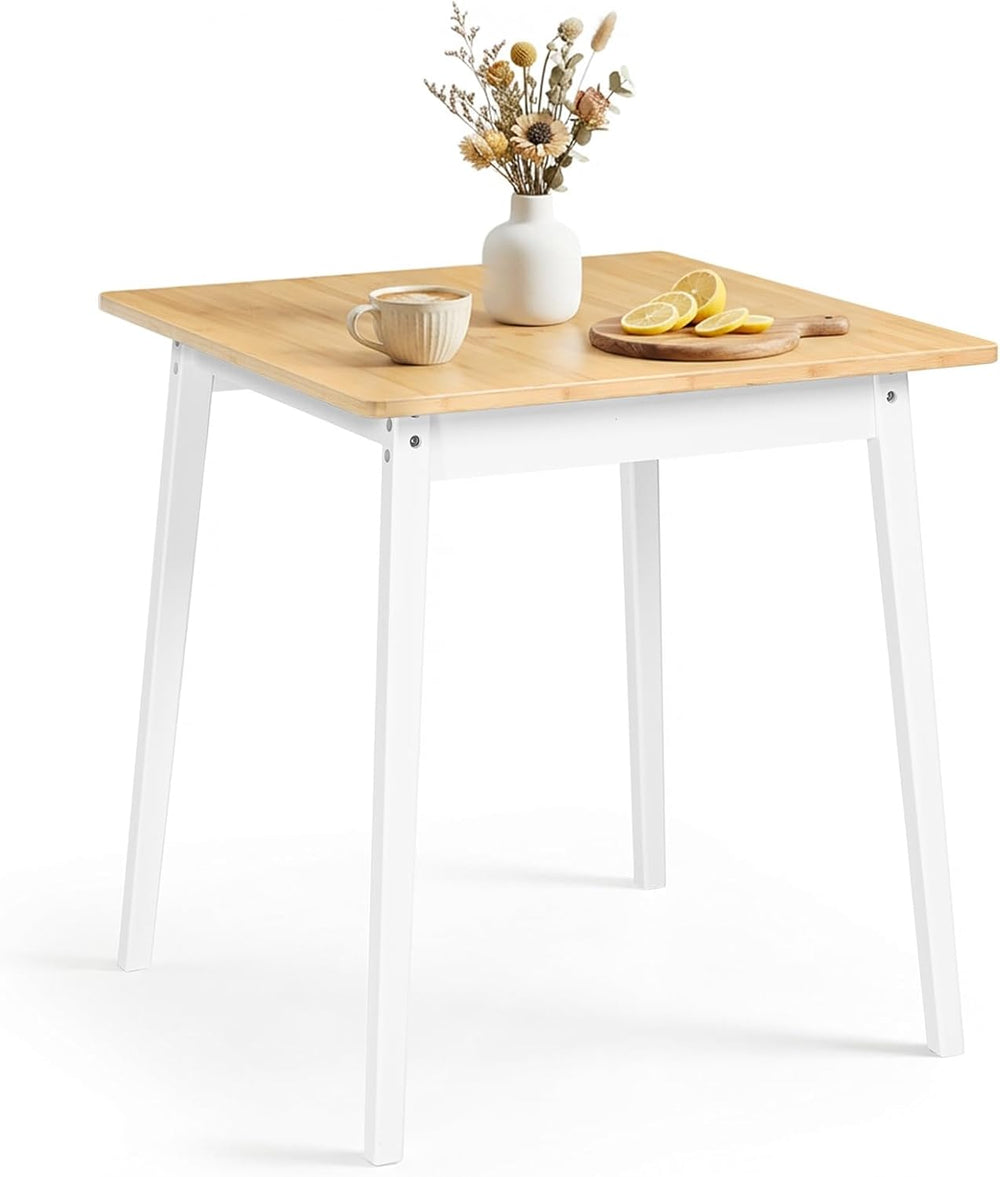 HOOBRO Bamboo Dining Table, Square Dining Table for 2, 27.6" Kitchen Tab...