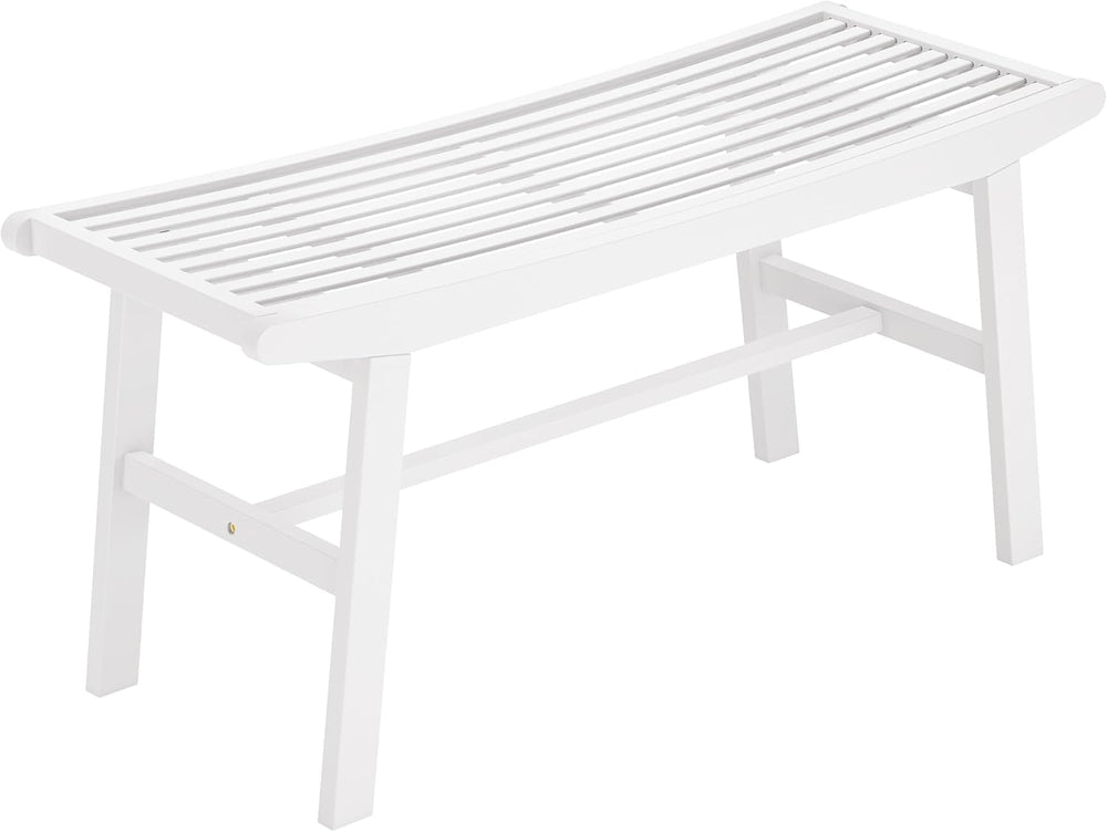 Bamboo Dining Bench Indoor Long Bench Sturdy & Comfortable Indoor Storage...