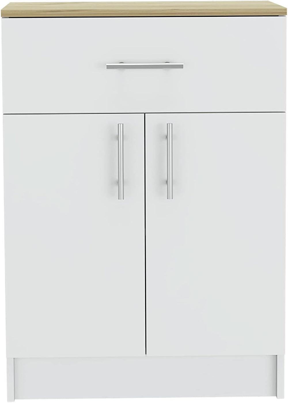 Modern Kitchen Pantry, Storage Cabinet with 1 Drawer and Double Door, 2 Shelv...